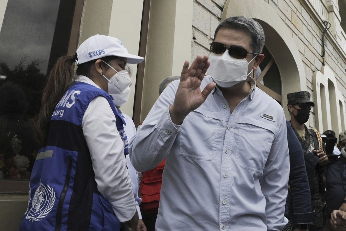 El presidente de Honduras, Juan Orlando Hernández, el sábado pasado en Tegucigalpa. Foto Ap 