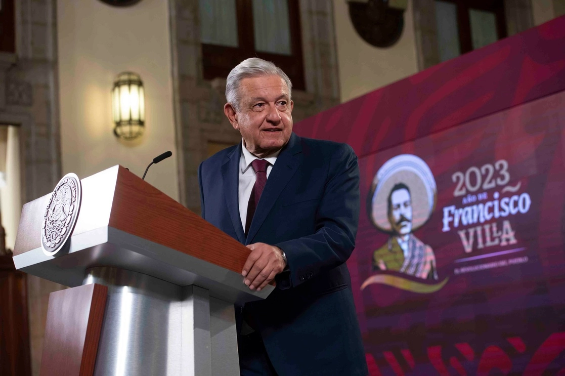 El presidente Andrés Manuel López Obrador, durante su conferencia de prensa desde Palacio Nacional, el 25 de enero de 2023. Foto cortesía Presidencia 