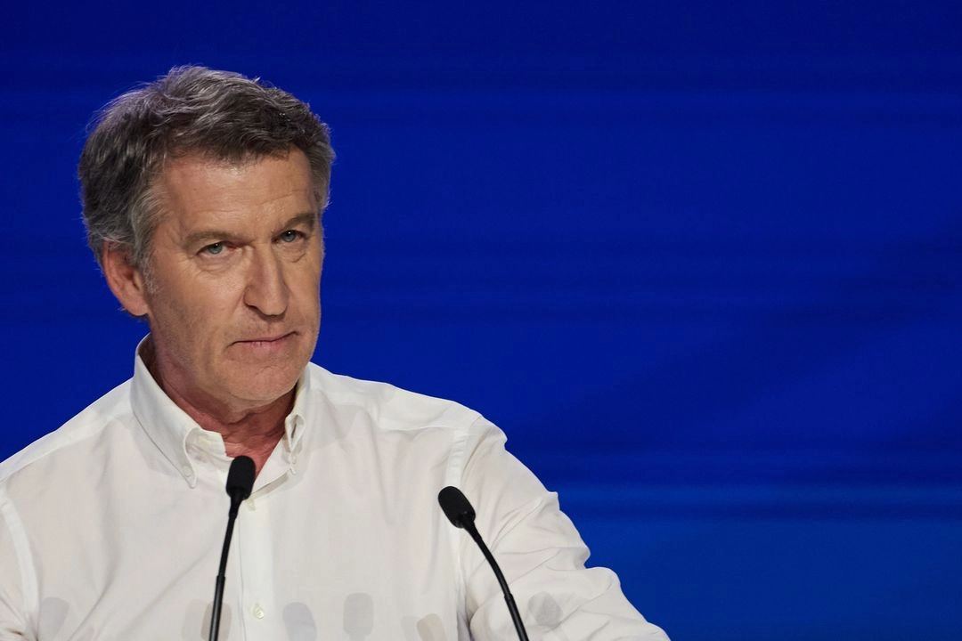 El presidente del PP, Alberto Núñez Feijóo, durante la segunda jornada del XXI Congreso Nacional del Partido Popular, a 5 de julio de 2025, en Madrid, España.