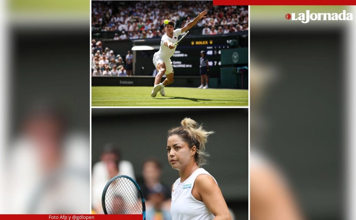 Carlos Alcaraz (arriba) venció a Fabio Fognini y Renata Zarazúa (abajo) a Yanina Wickmayer. 