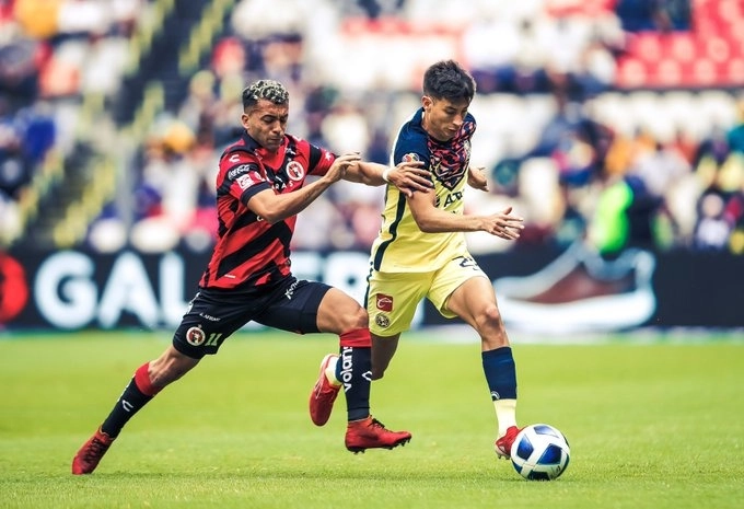 Una de las jugadas del encuentro. Foto @ClubAmerica