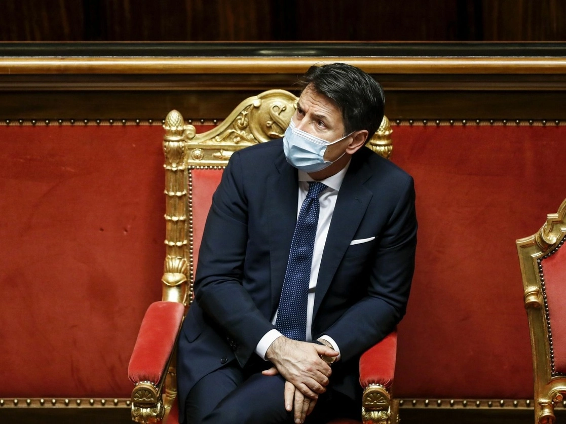 El primer ministro italiano, Giuseppe Conte, renunció al cargo ante el presidente de la República, el 26 de enero de 2021. Foto Afp 