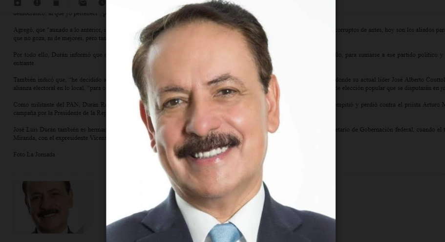José Luis Durán Reveles, exdirigente estatal del PAN. Foto  La Jornada