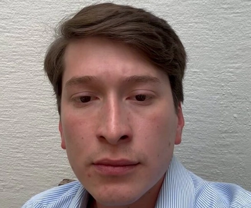 Juan Pablo Sánchez Gálvez, hijo de la candidata de la oposición, Xóchitl Gálvez. Imagen tomada del video difundido este miércoles en sus redes sociales 