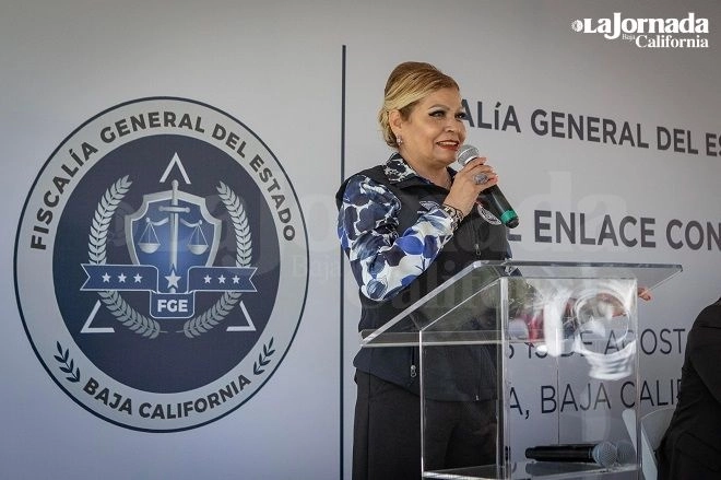 La fiscal general del estado, María Elena Andrade Ramírez. Foto Border Zoom/ vía LaJornadaBC