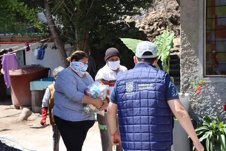 Milpa Alta reparte paquetes alimentarios durante la pandemia. Foto tomada de Twitter @GobMilpaAlta
