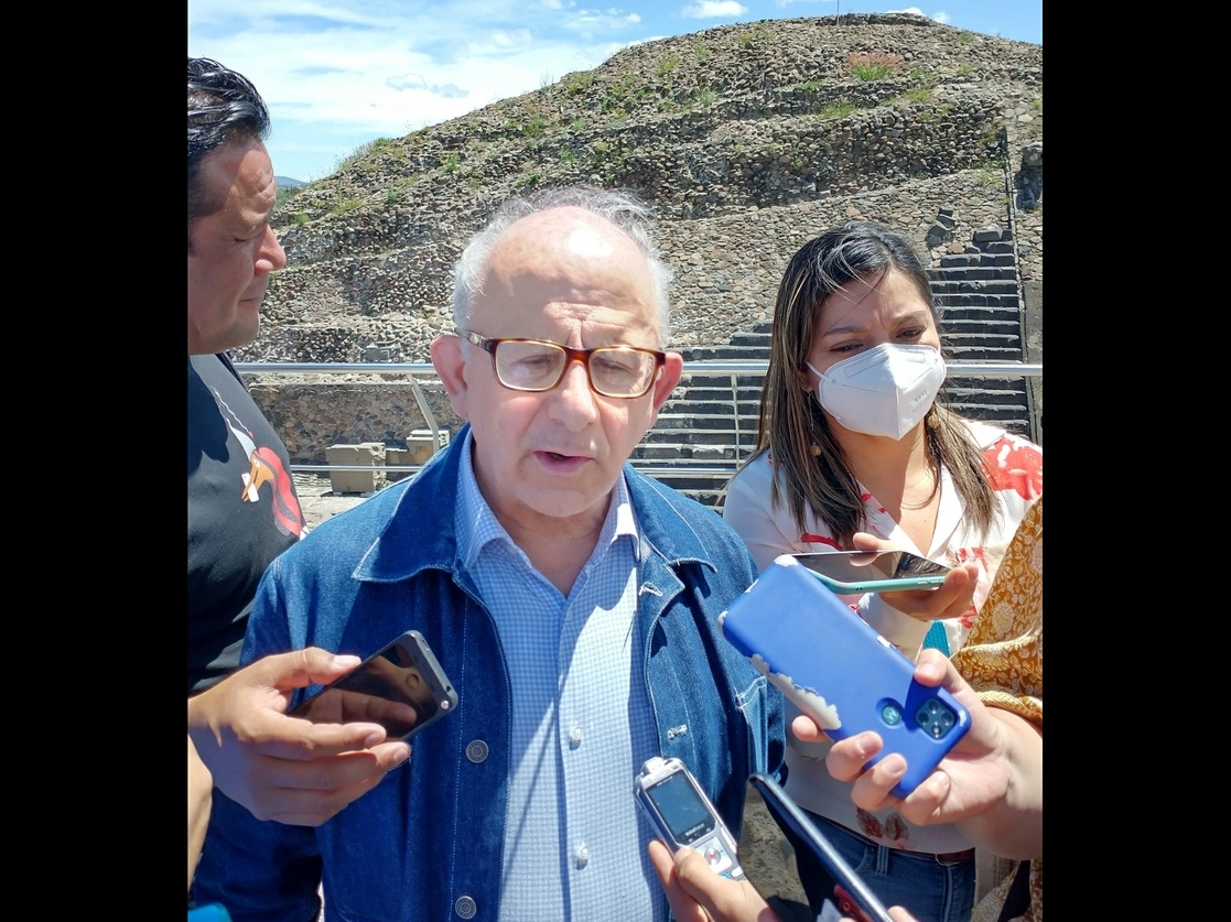 El director general del INAH, Diego Prieto Hernández, durante una conferencia de prensa, el 20 de septiembre de 2022. Foto Javier Salinas Cesáreo