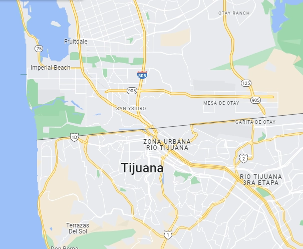 La Patrulla Fronteriza de Estados Unidos denunció dos incidentes con disparos de arma de fuego cuando sus agentes realizaban recorrido de vigilancia en Tijuana. Foto Google Maps
