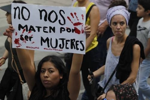 Marcha contra feminicidios en la CDMX en 2018. Foto Víctor Camacho