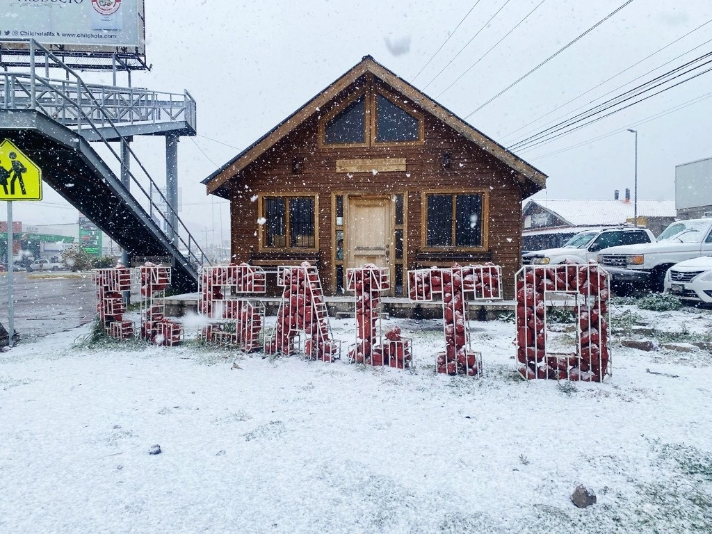 La masa polar del frente frío número 11 dejó en Durango la caída de nieve en al menos nueve municipios serranos, el 22 de noviembre de 2023. Foto Saúl Maldonado