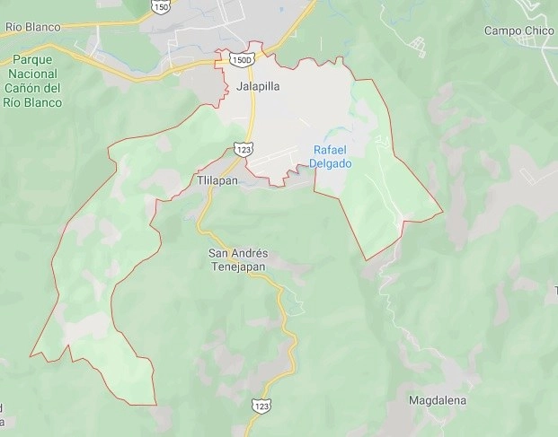 Hay siete personas internadas que perdieron la vista por consumir bebidas embriagantes adulteradas, en Rafael Delgado, Veracruz. Foto captura de imagen de Google Maps