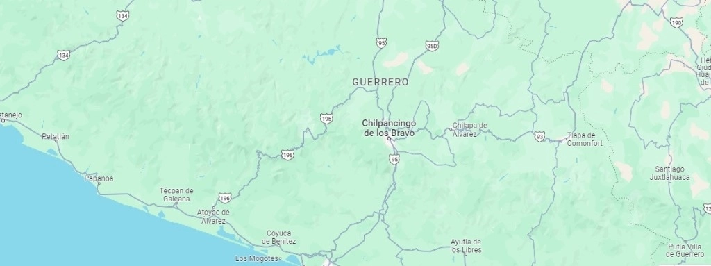 Los tres desaparecidos son vecinos del Nuevo Poblado El Caracol, municipio de Heliodoro Castillo en Guerrero. Foto Tomada de Google Maps 