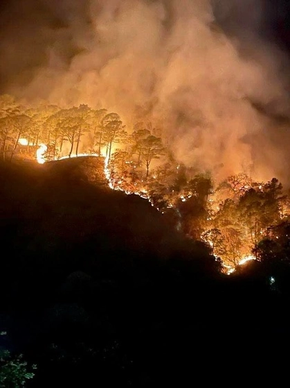 Incendio en Otáez. Foto La Jornada