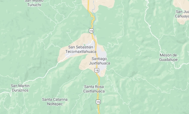 Grupos antagónicos de comunidades triquis se acusan la emboscada en Santiago Juxtlahuaca. Foto Google Maps