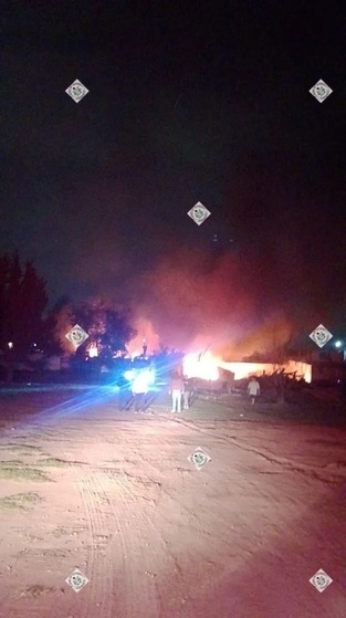 Aspectos del incendio. Foto Protección civil de Zumpango