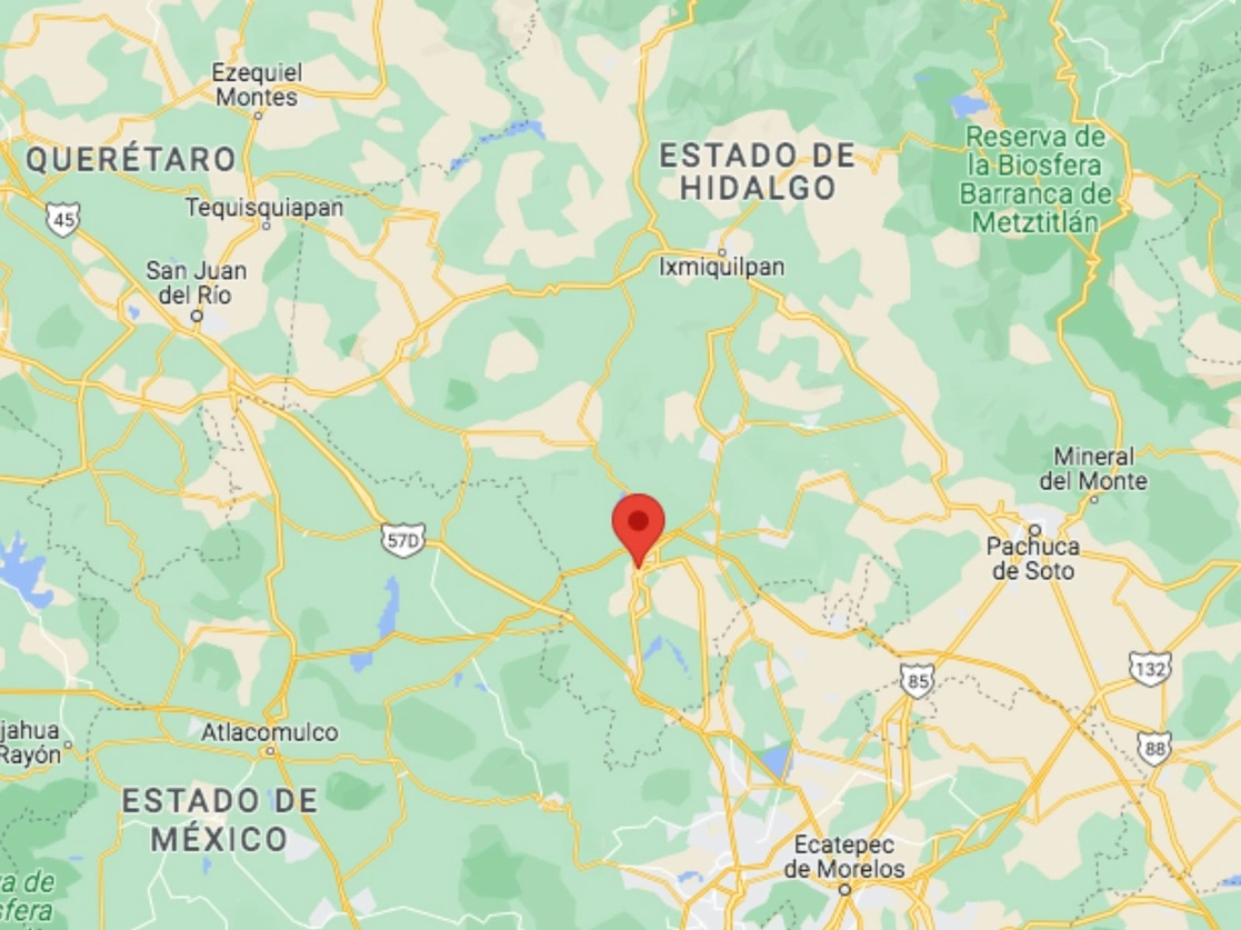 La fuga del combustible ocurrió en una toma clabndstina conectada al poliducto de Pemex Tula de Allende-Tuxpan. Foto Tomada de Google Maps 