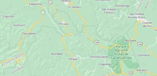 Aspirantes de Morena a puestos de elección popular en los municipios de Pilcaya y Taxco en Guerrero, fueron asesinados. Imagen tomada de Google Maps 