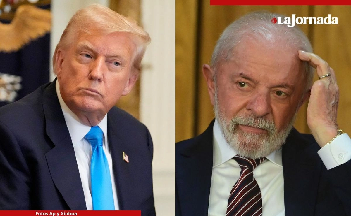 Los presidentes de Estados Unidos, Donald Trump (arriba), ayer en la Casa Blanca, y el de Brasil, Luiz Inácio Lula da Silva, el lunes en el Palacio de Planalto, en Brasilia. Foto