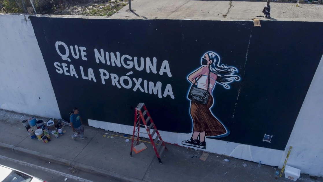 Mural realizado en Tijuana, BC, tras el caso de Debanhi. Foto Cuartoscuro 