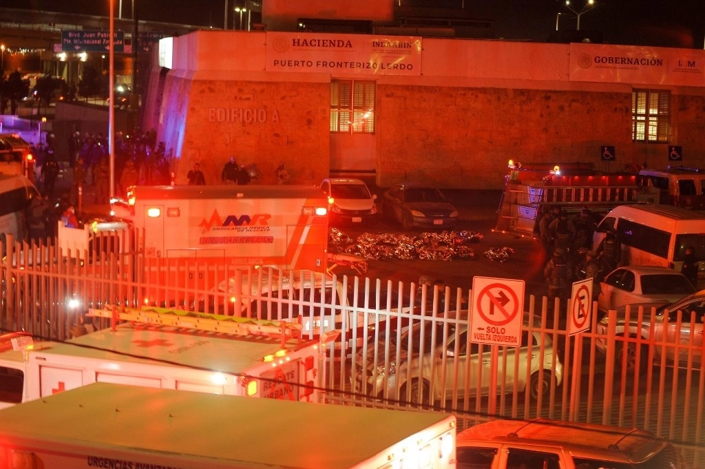 Imagen posterior al incendió en la estación migratoria de Ciudad Juárez, donde el 27 de marzo se registró un incendio con saldo de 40 personas muertas. Foto Cuartoscuro / archivo 