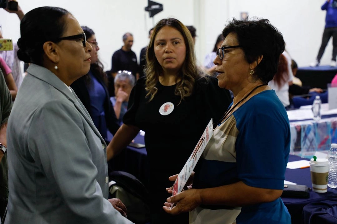 Rosa Icela Rodriguez, secretaria de Gobernación, durante una de las mesas de diálogo con colectivos de buscadores de personas desaparecidas. 