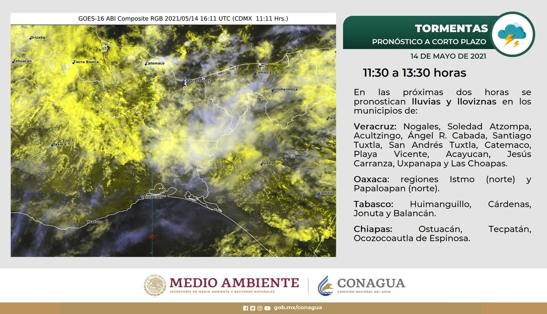 La época de lluvias comenzó antes, no en todo el territorio nacional, sino en el centro y noreste, mientras que en Sonora y Baja California sigue sin haber lluvias. Imagen tomada del Twitter de @conagua_clima
