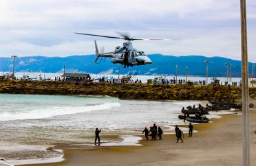 Helicóptero de la Marina durante labores de rescate en imagen de archivo. Foto Cortesía Semar