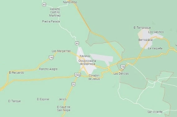 Los migrantes fueron encontrados en un predio ubicado en el tramo Ocozocoautla–El Gavilán, en Chiapas. Imagen tomada de Google Maps