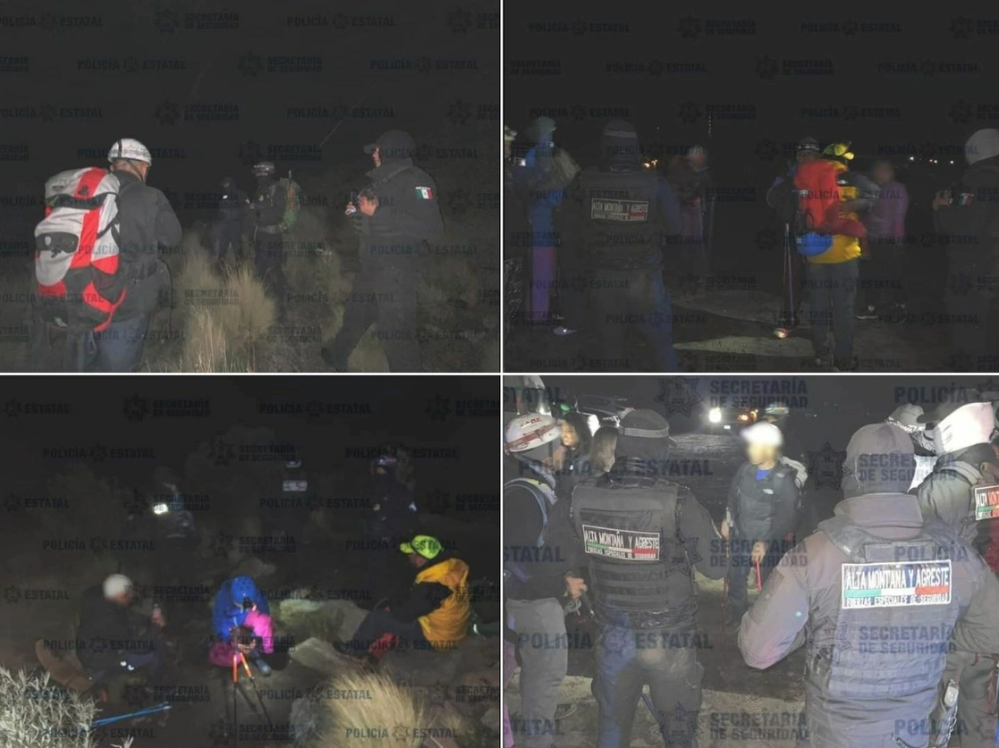 La Secretaría de Seguridad estatal dio a conocer que los tres turistas que se extraviaron en la zona boscosa del parque nacional Izta-Popo se encontraban sanos y salvos, aunque solo con agotamiento, ocasionado por la caminata y el frío. Foto cortesía SSEEdomex