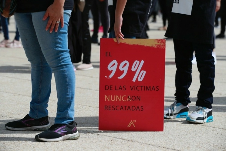 Manifestación pacífica en la capital del país contra de la trata de personas. Foto Víctor Camacho/Archivo