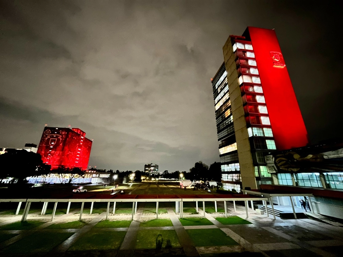 Vista de la torre de Rectoría y la Biblioteca Central, en Ciudad Universitaria. Foto: Luis Castillo