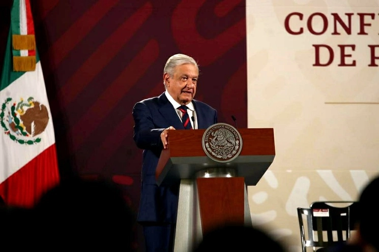 El presidente de México, Andrés Manuel López Obrador, durante su conferencia matutina en Palacio Nacional, en la Ciudad de México, el 30 de mayo de 2023. Foto Yazmín Ortega Cortés