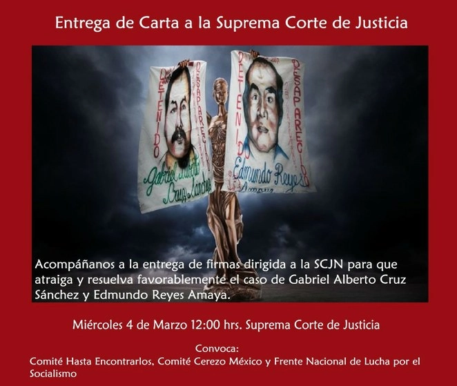 Imagen de la convocatoria difundida por el Comité "Hasta Encontrarlos" a través de su sitio en Facebook 