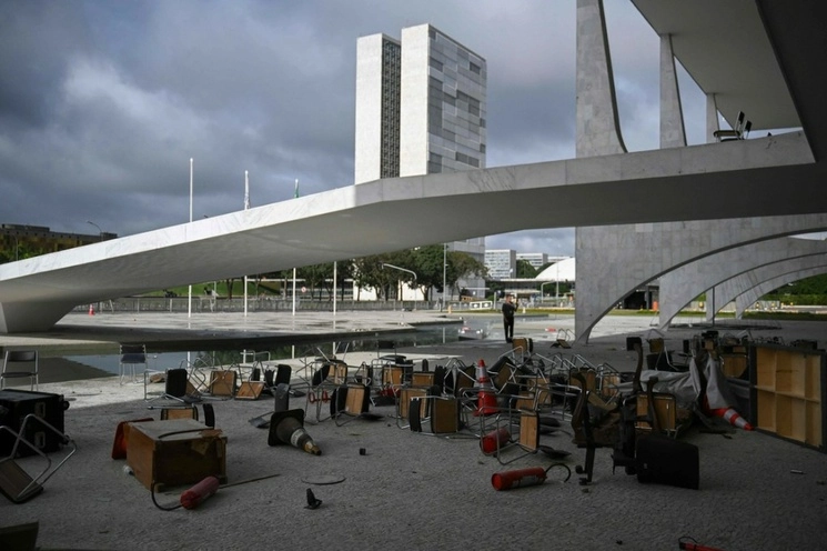 En imagen de archivo, el Palacio Presidencial de Planalto, en Brasilia, tras la incursión de partidarios del ex presidente Jair Bolsonaro. Foto Afp 