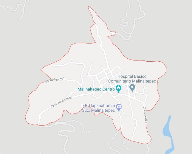 Tres personas, entre ellos dos agentes de la Policía Ministerial, fueron retenidos por indígenas mixtecos en Malinaltepec, Guerrero. Imagen tomada de Google Maps