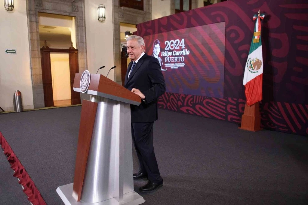 El presidente López Obrador, durante la conferencia presidencial de este miércoles 20 de marzo de 2024. Foto cortesía Presidencia


