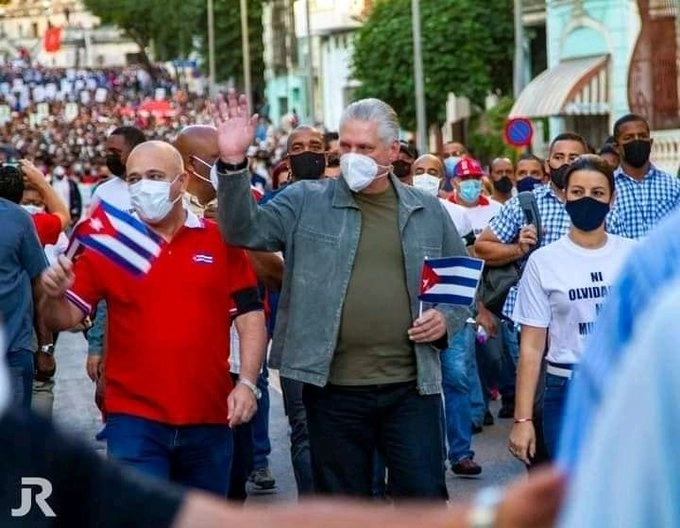 Movilización realizada ayer en La Habana. Foto @DiazCanelB
