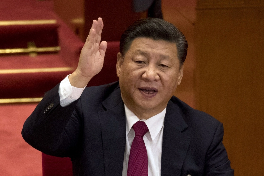 El presidente chino, Xi Jinping, durante la ceremonia de clausura del XIX Congreso del Partido en el Gran Palacio del Pueblo en Beijing, China. Foto Ap