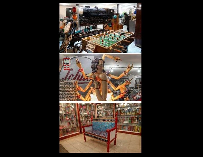 En el museo se pueden ver canicas de barro, trompos, baleros, carros de pedales, trenes, pistas de carreras, de 1900 a 1970. En esta cuarentena ofrece funciones de cuentacuentos. La imagen del centro fue tomada de su página web, las otras dos pertenecen al Archivo de 'La Jornada'