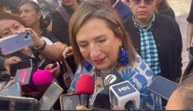 La senadora Xóchitl Gálvez Ruiz durante su visita a la ciudad de Querétaro. Foto La Jornada