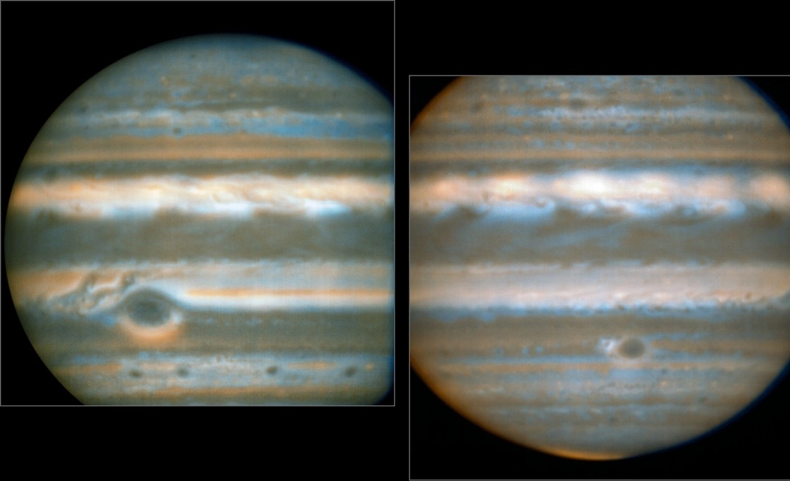 Estas imágenes infrarrojas de Júpiter con color añadido fueron obtenidas por el telescopio Very Large, del Observatorio Europeo Austral, en 2016, y contribuyeron al nuevo estudio. Foto ESO / N.L. Fletcher / Archivo



