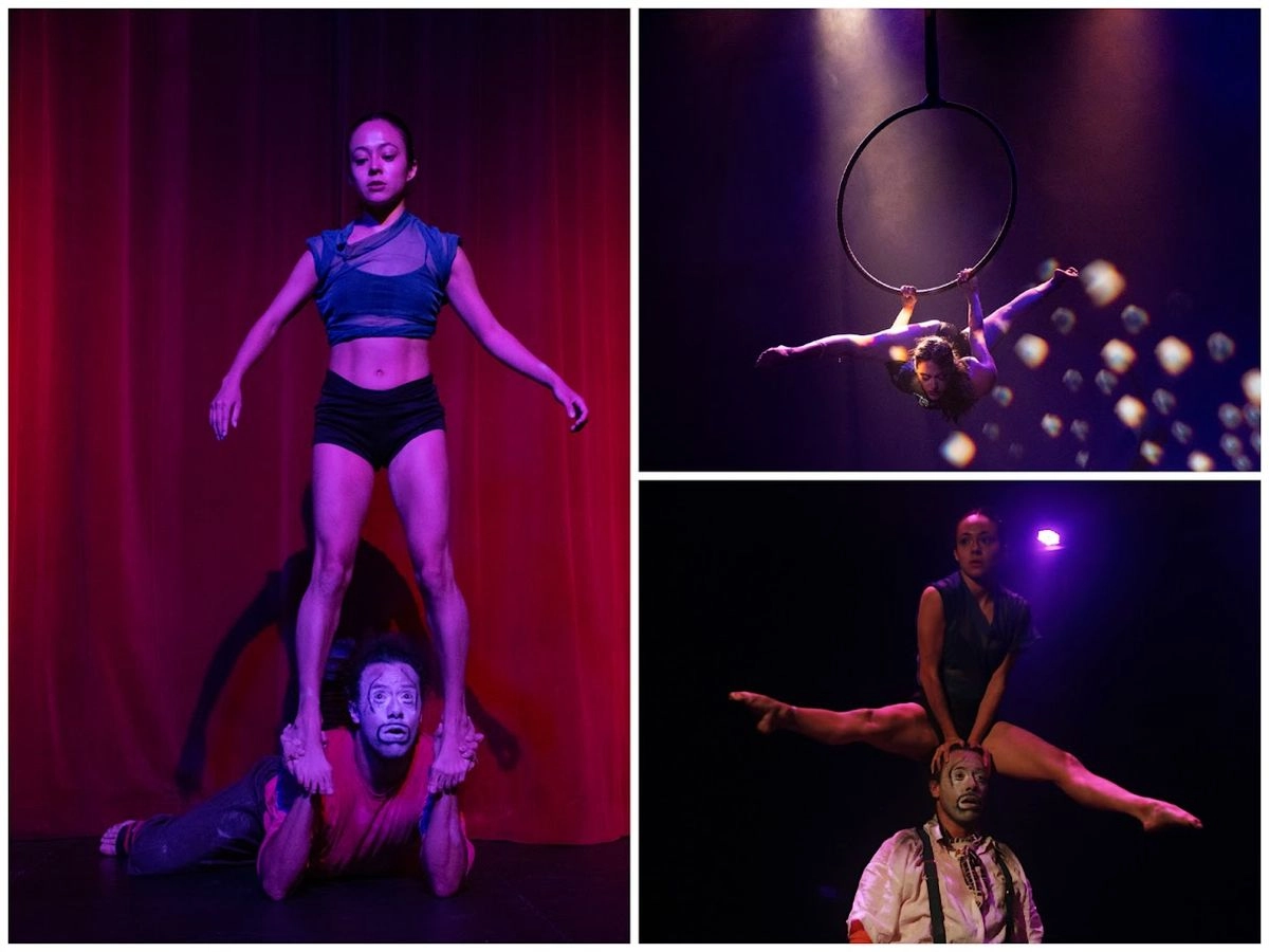 Acrobacias del espectáculo ‘Reves’, de Yseye Appleton, que se presentó ayer y antier en el Teatro Benito Juárez. 