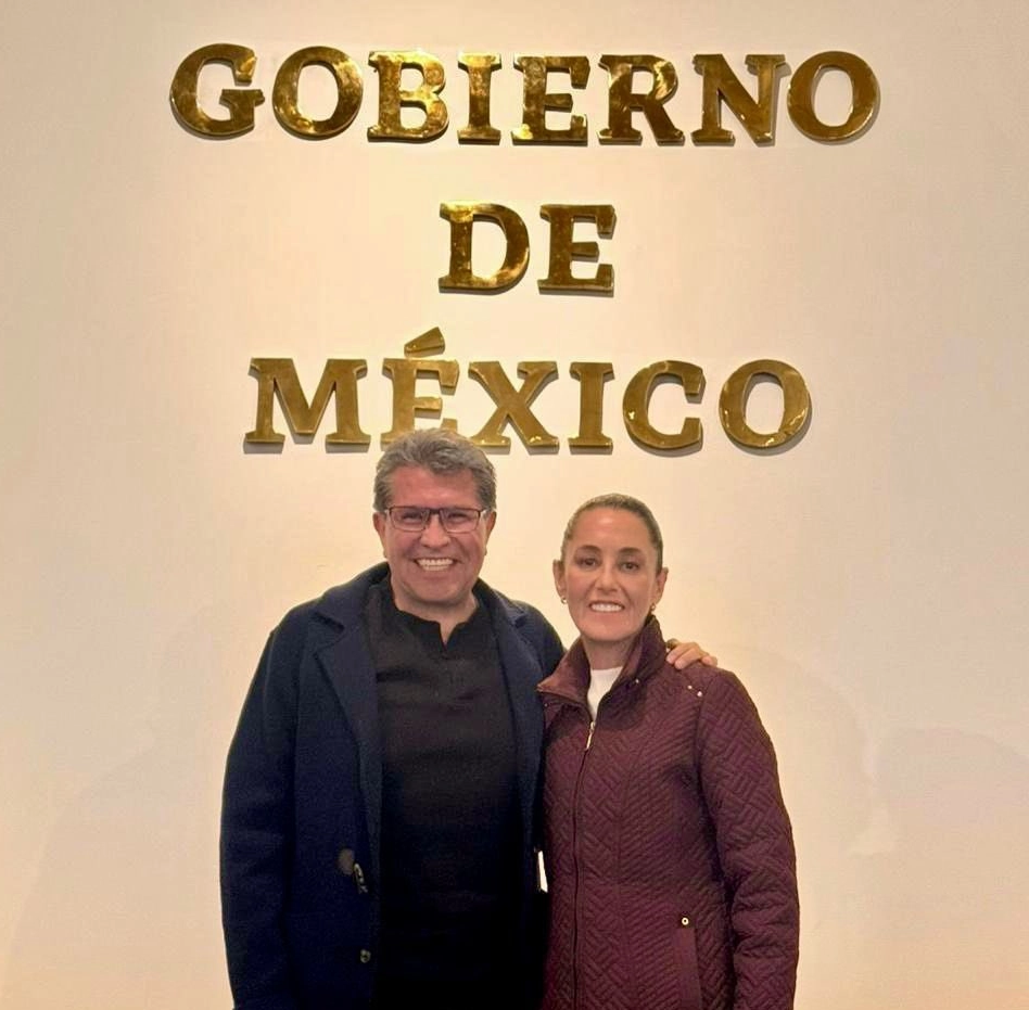 La presidenta Claudia Sheinbaum junto con el coordinador de los diputados de Morena, Ricardo Monreal. Foto tomada de la cuenta de X @RicardoMonrealA
