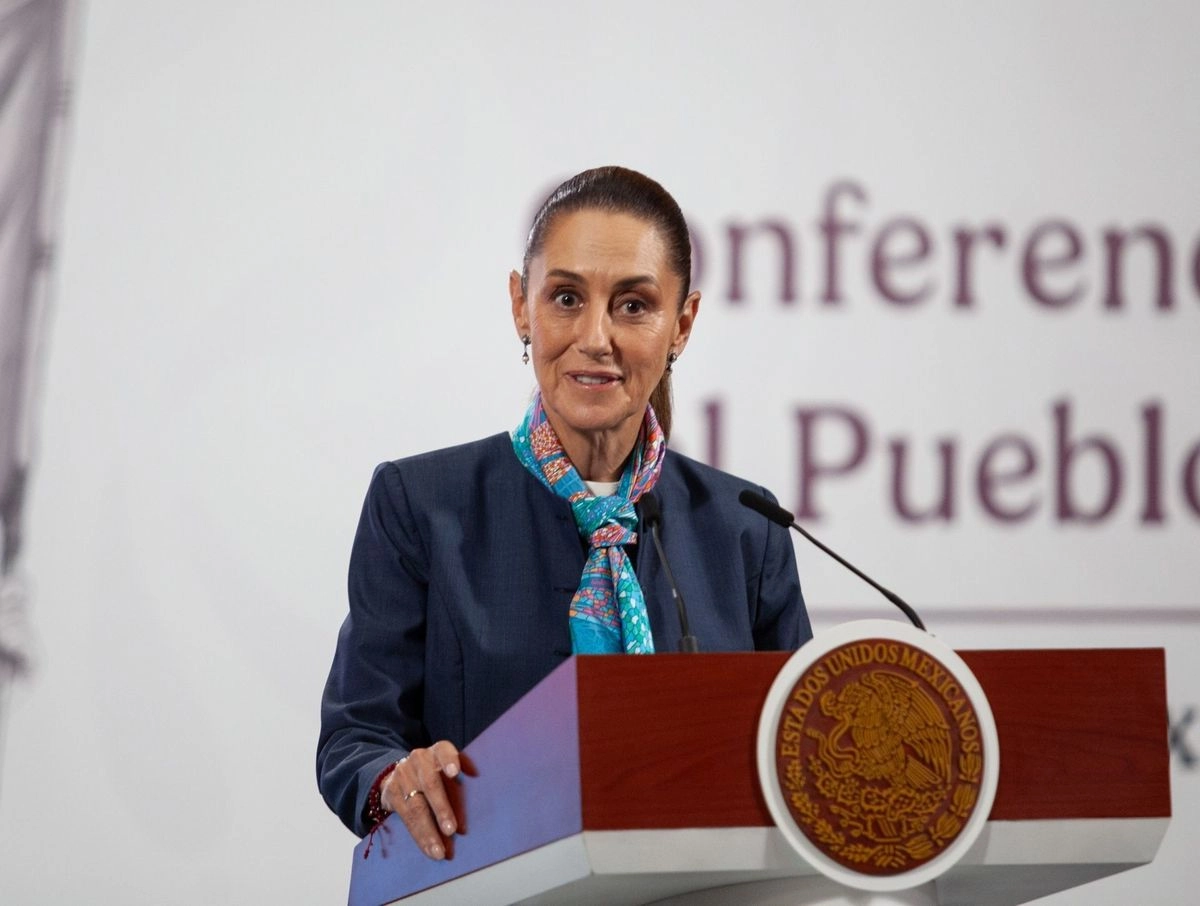 La presidenta Claudia Sheinbaum durante la conferencia matutina desde Palacio Nacional, el 4 de septiembre de 2025. Foto 