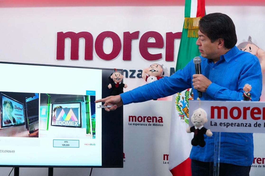 El dirigente de Morena, Mario Delgado durante conferencia de prensa. Foto tomada de la cuenta de Twitter @mario_delgado