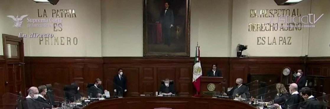 La ministra Ríos Farjat inició la presentación de los informes de labores de las salas de la SCJN, el 13 de diciembre de 2021. Imagen tomada de la transmisión en vivo 