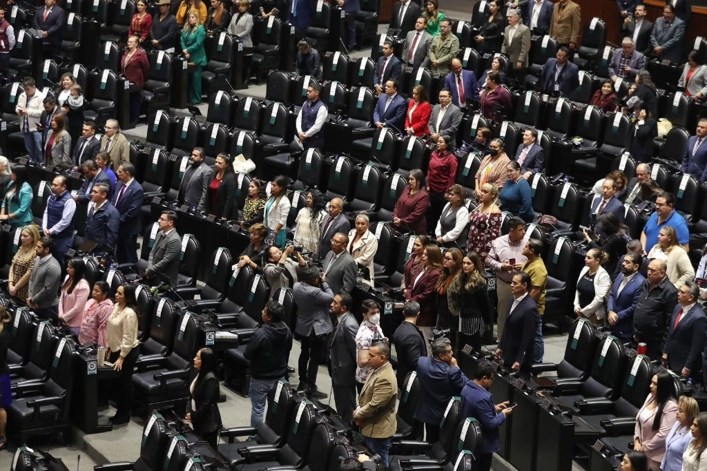 Sesión solemne en la Cámara de Diputados, por el aniversario 107 de la promulgación de la Constitución política de 1917, en la Ciudad de México, el 7 de febrero de 2024. Foto Marco Peláez