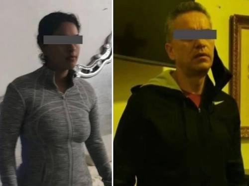 Roberto Sandoval Castañeda, ex gobernador de Nayarit (derecha), y su hija Lidy Alejandra Sandoval López, al momento de su detención, ayer en Linares, Nuevo León. Foto cortesía de la Comisión Nacional Antisecuestro