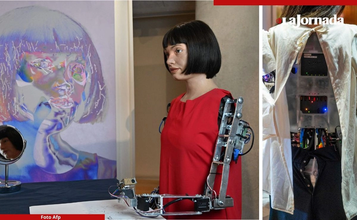  "Que los humanos decidan si es arte o no", señaló el robot ultrarrealista Ai Da.