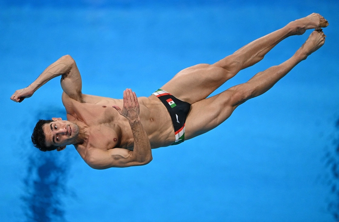 El clavadista Rommel Pacheco durante la semifinal de salto de trampolín de 3 metros masculino durante los Juegos Olímpicos de Tokio 2020, el 3 de agosto de 2021. Foto Afp

